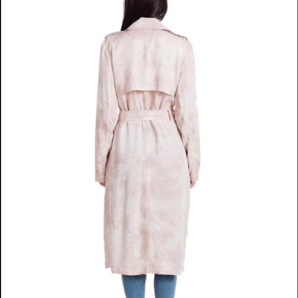 Badgley Mischka Tie Dye Lyocell Trench Coat NEW - Picture 6 of 6